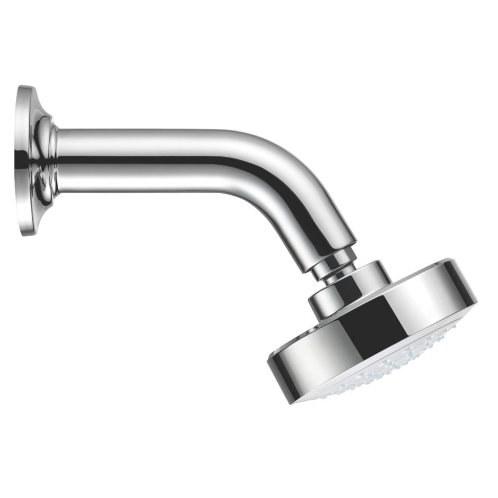 Mira Beat Fixed Shower Head & Arm Chrome / White 100mm Screwfix