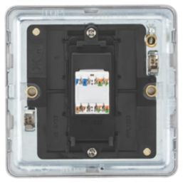 Knightsbridge SFC6BC 1-Gang RJ45 Brushed Chrome with Colour-Matched Inserts