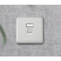 Knightsbridge SFC6BC 1-Gang RJ45 Brushed Chrome with Colour-Matched Inserts