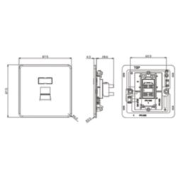Knightsbridge SFC6BC 1-Gang RJ45 Brushed Chrome with Colour-Matched Inserts