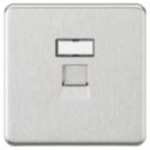 Knightsbridge SFC6BC 1-Gang RJ45 Brushed Chrome with Colour-Matched Inserts