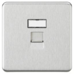 Knightsbridge SFC6BC 1-Gang RJ45 Brushed Chrome with Colour-Matched Inserts
