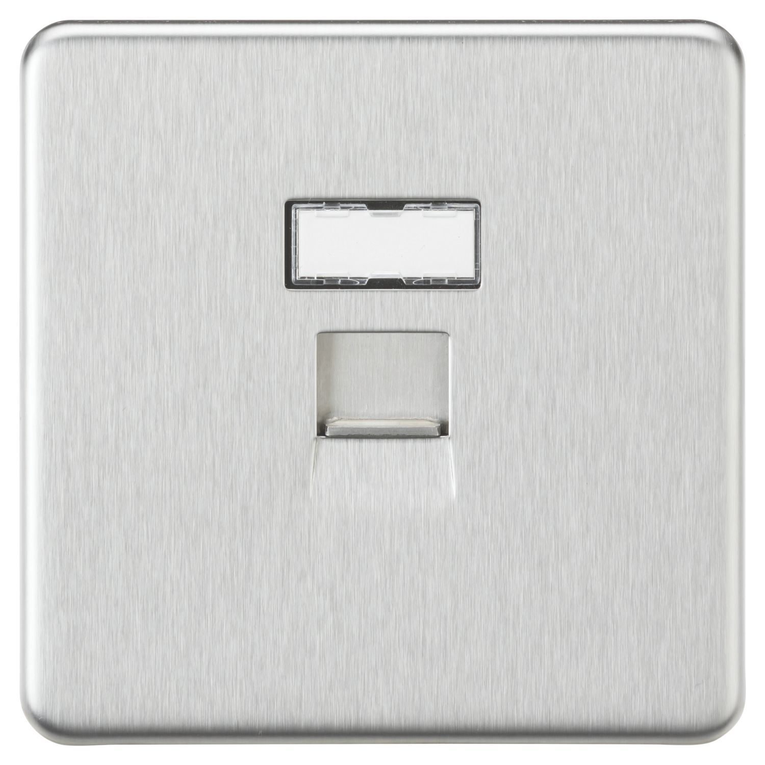 Knightsbridge SFC6BC 1-Gang RJ45 Brushed Chrome with Colour-Matched Inserts (986AM)