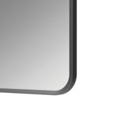 Miami Plain Bathroom Mirror Matt Black  600mm x 20mm x 800mm