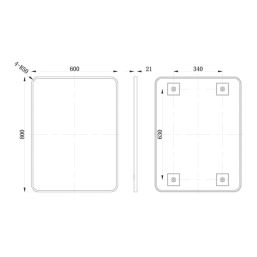 Miami Plain Bathroom Mirror Matt Black  600mm x 20mm x 800mm