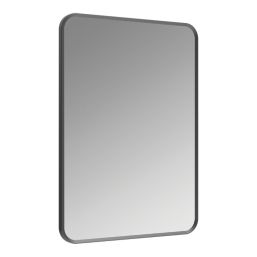 Miami Plain Bathroom Mirror Matt Black  600mm x 20mm x 800mm