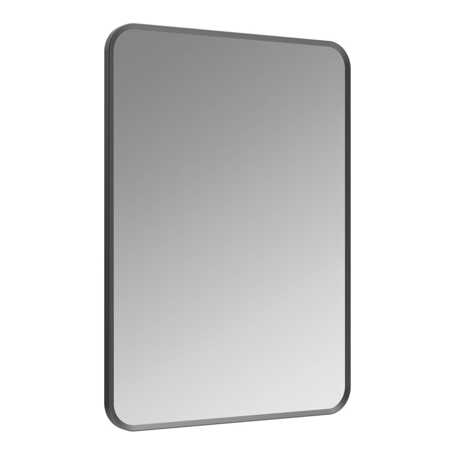 Miami Plain Bathroom Mirror Matt Black 600mm x 20mm x 800mm (986AN)