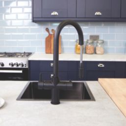 ETAL Cygne Pull-Out Style 3-in-1 Instant Boiling Water Kitchen Tap Matt Black