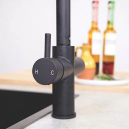 ETAL Cygne Pull-Out Style 3-in-1 Instant Boiling Water Kitchen Tap Matt Black