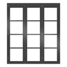 Green & Taylor  3-Door 1-Clear Light Primed Black Wooden Shaker Internal Bi-Fold Door 2060mm x 1794mm