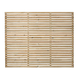 Forest  Single-Slatted  Garden Fence Panel Natural Timber 6' x 5' Pack of 4