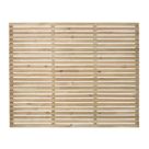Forest  Single-Slatted  Fence Panels Natural Timber 6' x 5' Pack of 4