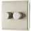 British General Nexus Metal 2-Gang 2-Way LED Dimmer Switch  Pearl Nickel with Colour-Matched Inserts