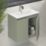 Newland  Double Door Wall-Mounted Vanity Unit with Basin Matt Sage Green 600mm x 370mm x 540mm