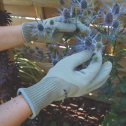 Verve Polyester Gardening Gloves Khaki Large - Screwfix