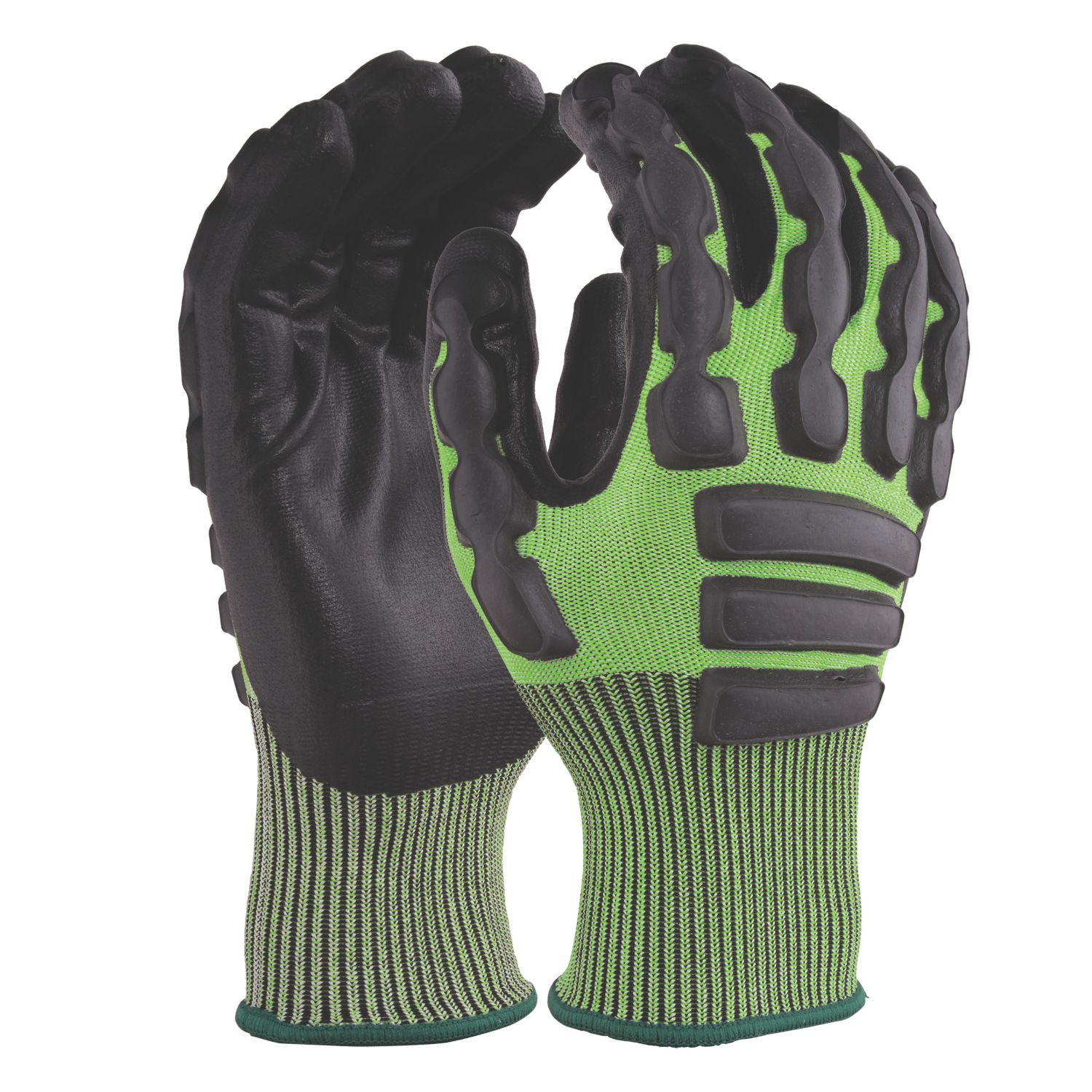 UCI Hantex INF-C5 Colour Coded Impact & Cut Resistant Gloves Green/Black Large (986RX)