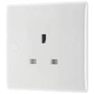 British General 800 Series 13A 1-Gang Unswitched Socket White with White Inserts