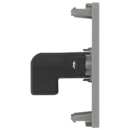 British General  Single Modular HDMI Outlet Grey with Black Inserts