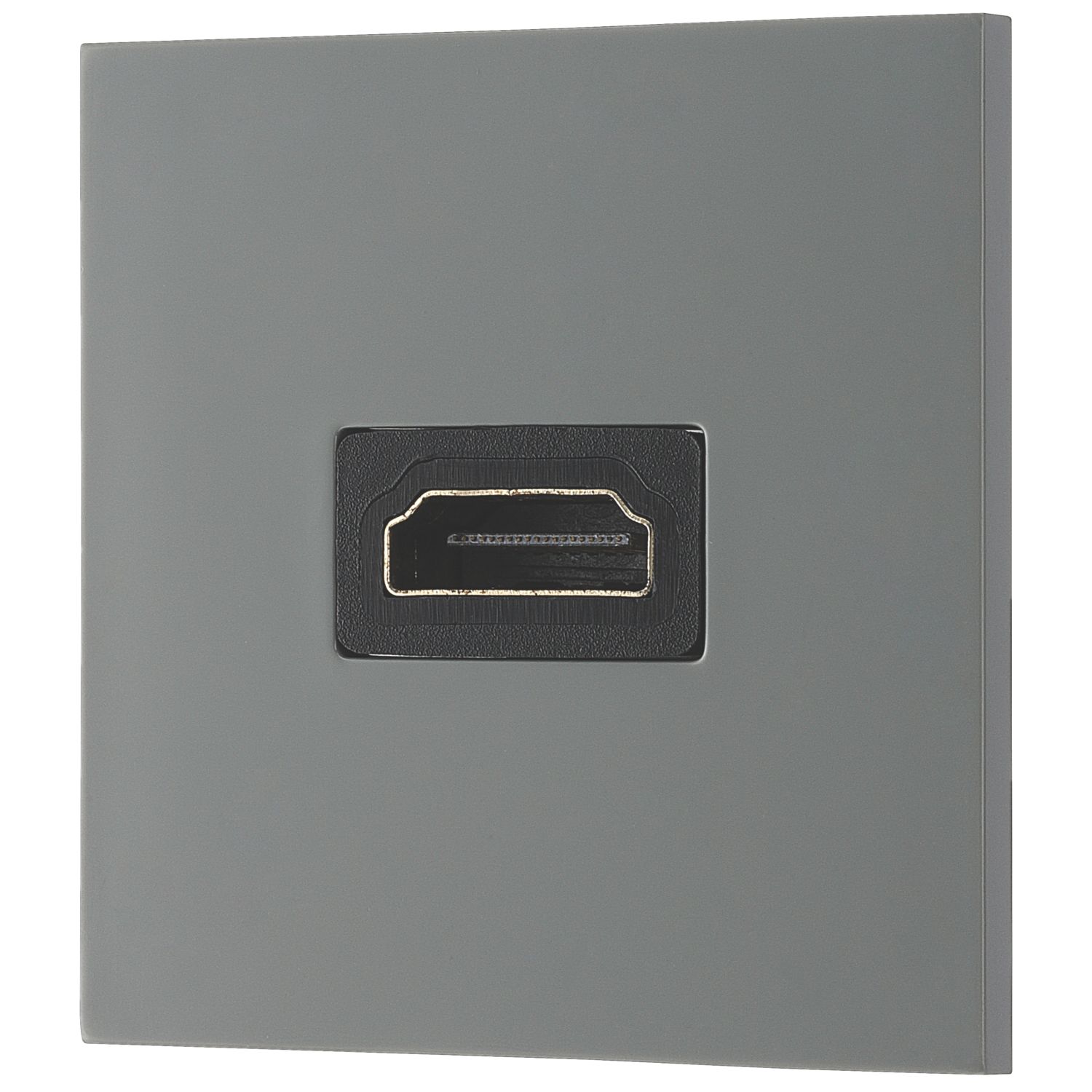 British General Single Modular HDMI Outlet Grey with Black Inserts (986XG)