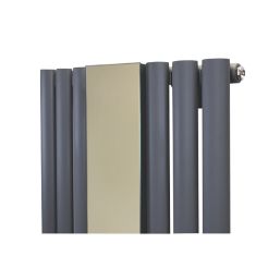 Ximax Fortuna Mirror 1800mm x 590mm 2387BTU Anthracite Vertical Designer Radiator