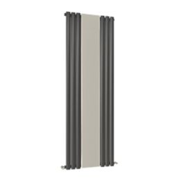 Ximax Fortuna Mirror 1800mm x 590mm 2387BTU Anthracite Vertical Designer Radiator
