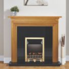 Focal Point Blenheim Brass Rotary Control Gas Inset Flueless Fire 497mm x 620mm