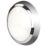 4lite KUDO Indoor & Outdoor Maintained Emergency Round LED Emergency Wall/Ceiling Light Bulkhead with Microwave Sensor Chrome  18W 1700lm