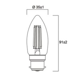 Sylvania Toledo Retro B22 Candle LED Light Bulb  470lm 4.5W