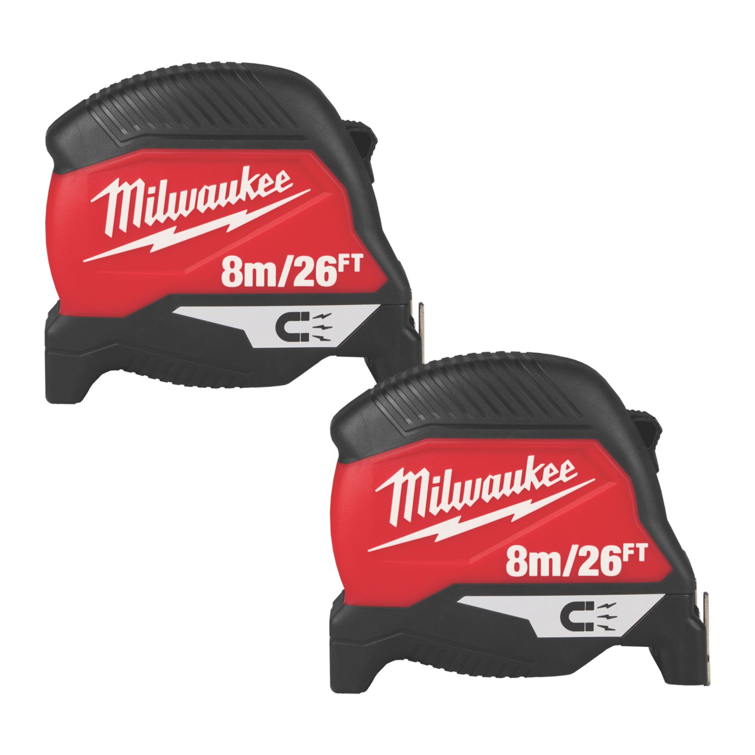 Milwaukee Premium Magnetic 8m Tape Measure Set 2 Pack (987EG)