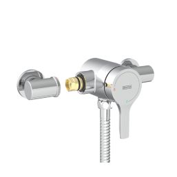Bristan Onza HP/Combi Flexible Exposed Chrome-Plated Thermostatic Shower Valve with Riser Kit