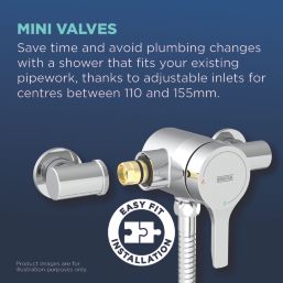 Bristan Onza HP/Combi Flexible Exposed Chrome-Plated Thermostatic Shower Valve with Riser Kit