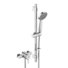 Bristan Onza HP/Combi Flexible Exposed Chrome-Plated Thermostatic Shower Valve with Riser Kit
