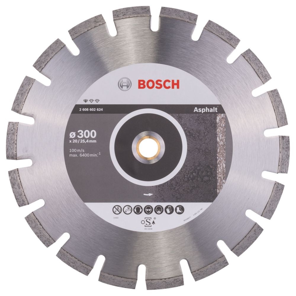 Bosch Asphalt Diamond Cutting Disc 300mm x 25.4mm Screwfix