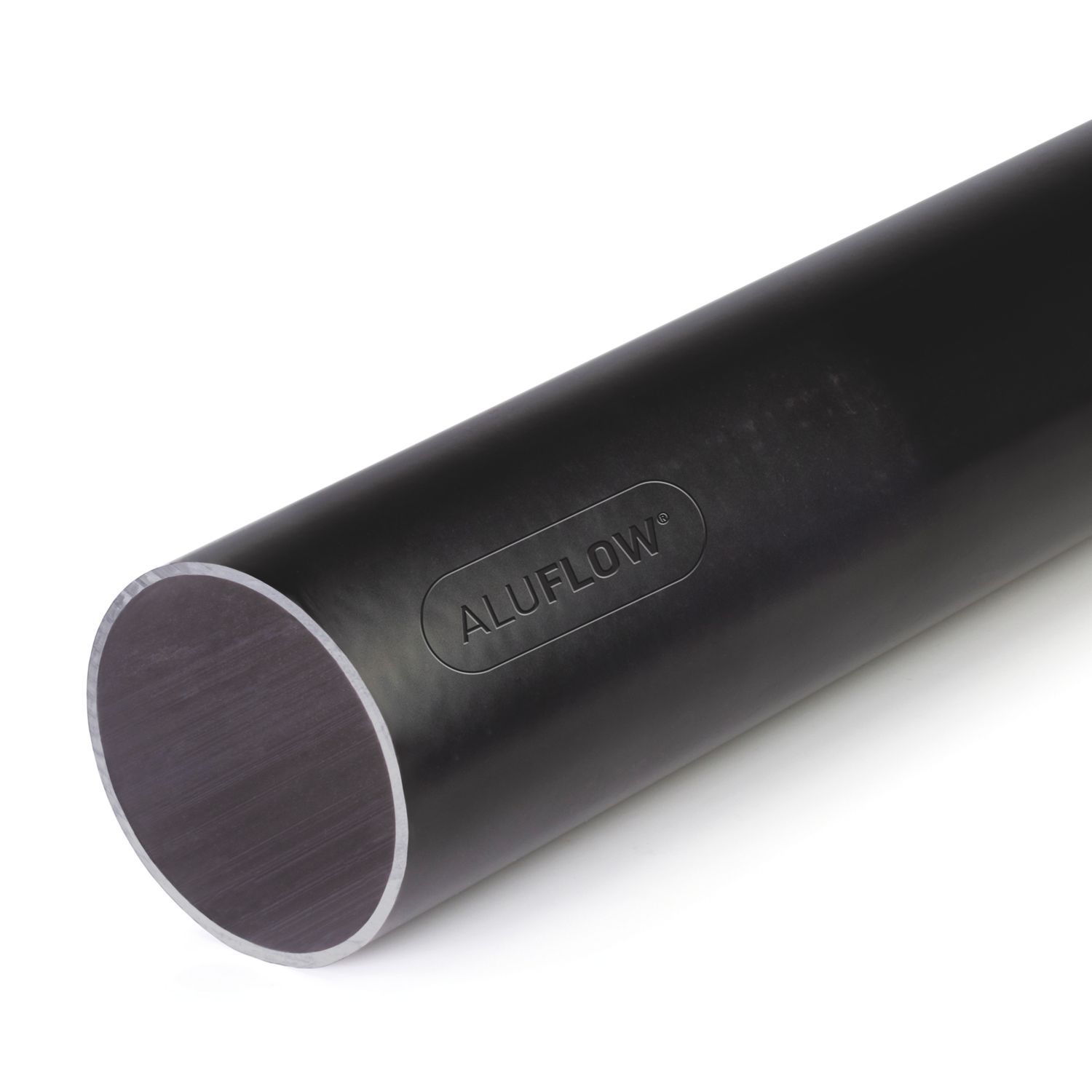 Aluflow Round Aluminium Downpipe Black 68mm x 2.5m (987KA)