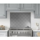Laura Ashley Mr Jones Charcoal Self-Adhesive Glass Kitchen Splashback 900mm x 750mm x 6mm