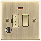 Knightsbridge CS63FAB 13A Switched Fused Spur & Flex Outlet with LED Antique Brass