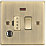 Knightsbridge  13A Switched Fused Spur & Flex Outlet with LED Antique Brass