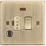 Knightsbridge  13A Switched Fused Spur & Flex Outlet with LED Antique Brass