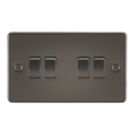 Knightsbridge  10AX 4-Gang 2-Way Light Switch  Gunmetal