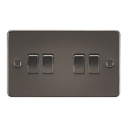 Knightsbridge  10AX 4-Gang 2-Way Light Switch  Gunmetal