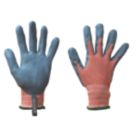 ClipGlove Weeding  Womens Polyester Gardening Gloves Blue / Pink Small