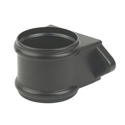 FloPlast Cast Iron Effect Push-Fit Double Socket Pipe Coupler Black 110mm
