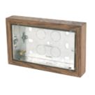 Varilight  2-Gang Surface Pattress Medium Oak Double Wall Box 25mm