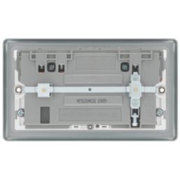British General Metal Clad 13A 2-Gang SP Switched Metal Clad Socket + 3A 22W 2-Outlet Type A & C USB Charger with White Inserts