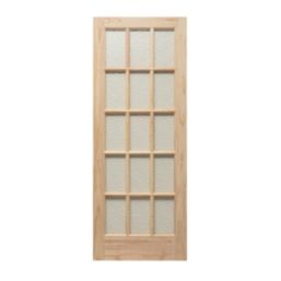 Knotty 15-Obscure Light Unfinished Pine Wooden Traditional Internal Door 1981mm x 762mm