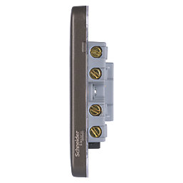 Schneider Electric Lisse Deco 13A Unswitched Fused Spur  Mocha Bronze with Black Inserts