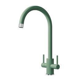 ETAL Sorrento Twin Lever Kitchen Mixer Tap Sage Green