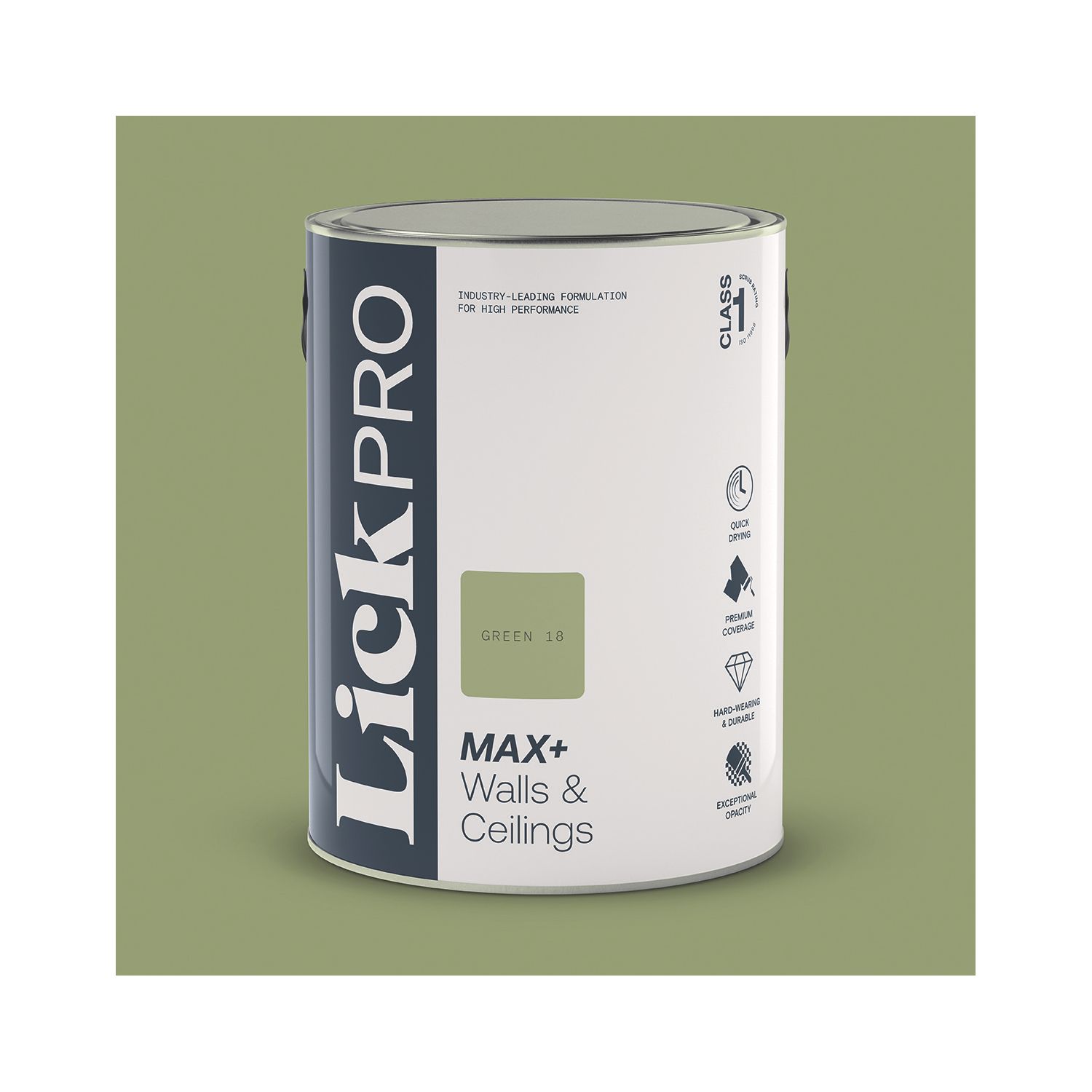 LickPro Max+ 5Ltr Green 18 Matt Emulsion Paint (988JY)