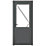 Crystal  1-Panel 1-Clear Light Right-Hand Opening Anthracite Grey uPVC Back Door 2090mm x 920mm