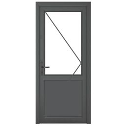 Crystal  1-Panel 1-Clear Light Right-Handed Anthracite Grey uPVC Back Door 2090mm x 920mm